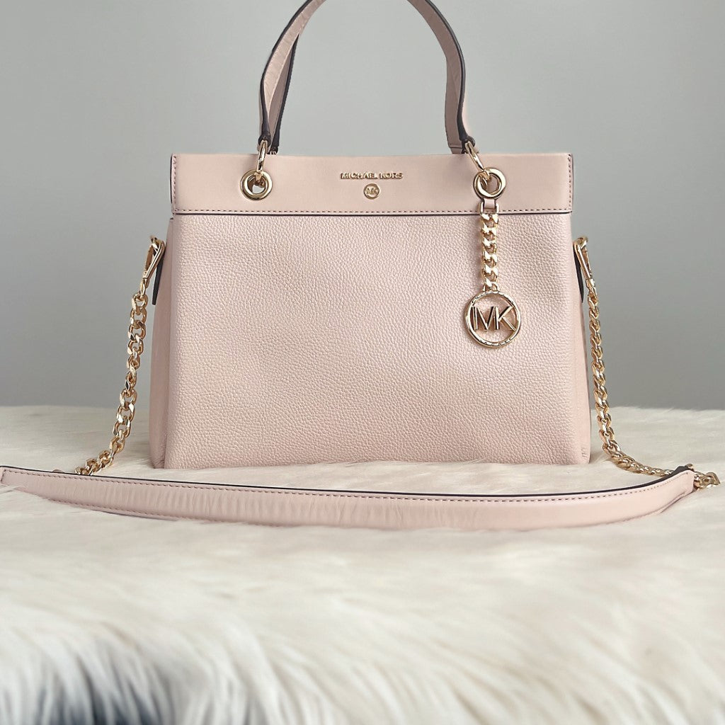 Michael Kors Blush Pink Leather Charm Detail 2 Way Shoulder Bag Like N ...