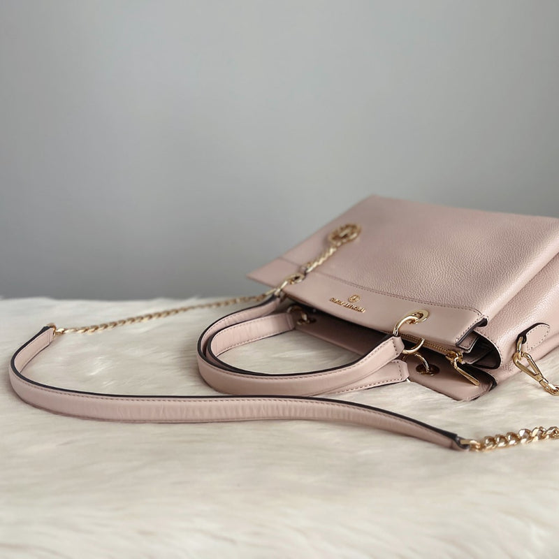 Michael Kors Blush Pink Leather Charm Detail 2 Way Shoulder Bag Like New