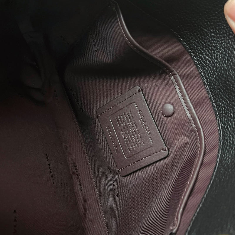 Coach Black Suede Leather Patchwork 2 Way Shoulder Bag Like New