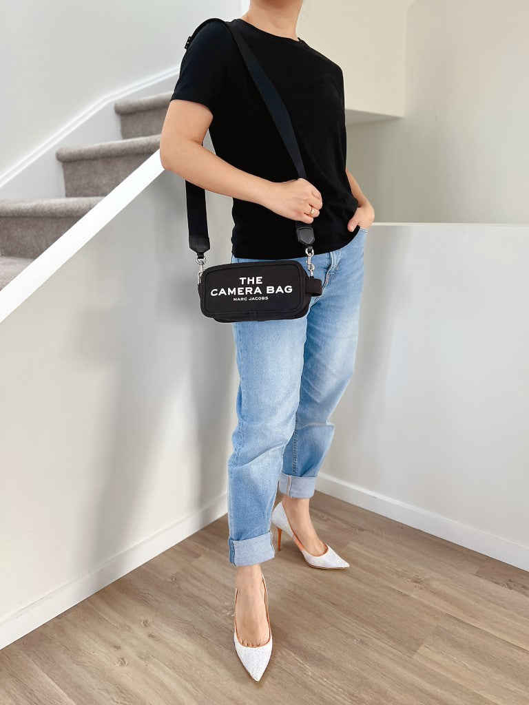 Marc Jacobs Black Canvas Camera Crossbody Shoulder Bag Excellent