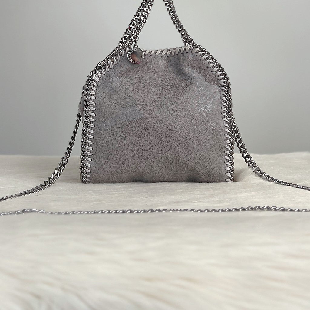 Stella Mccartney Grey Signature Mini Falabella Shoulder Bag Excellent