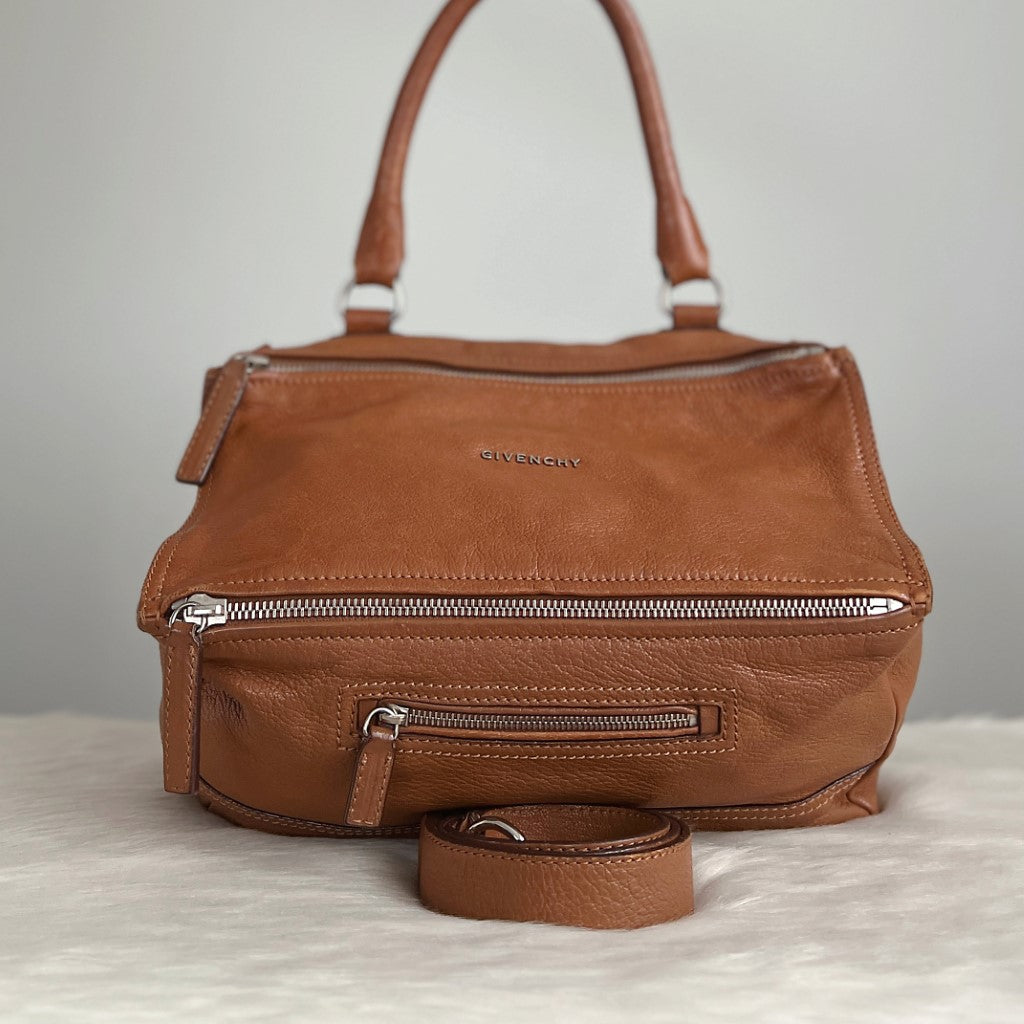 Givenchy Caramel Leather Signature Pandora 2 Way Shoulder Bag