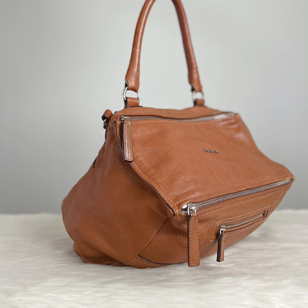 Givenchy Caramel Leather Signature Pandora 2 Way Shoulder Bag