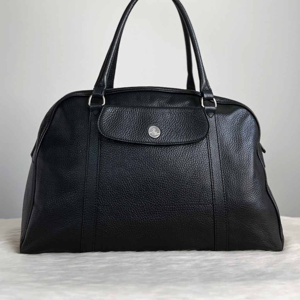 Vivienne Westwood Black Leather Large Bowling Tote Bag Excellent