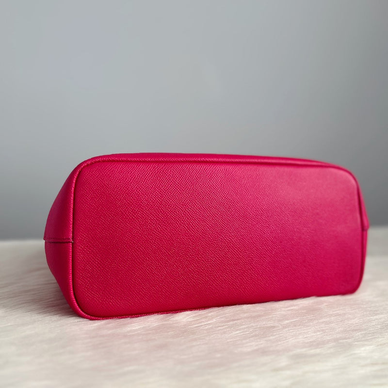Coach Fuchsia Leather Triple Compartment 2 Way Shoulder Bag