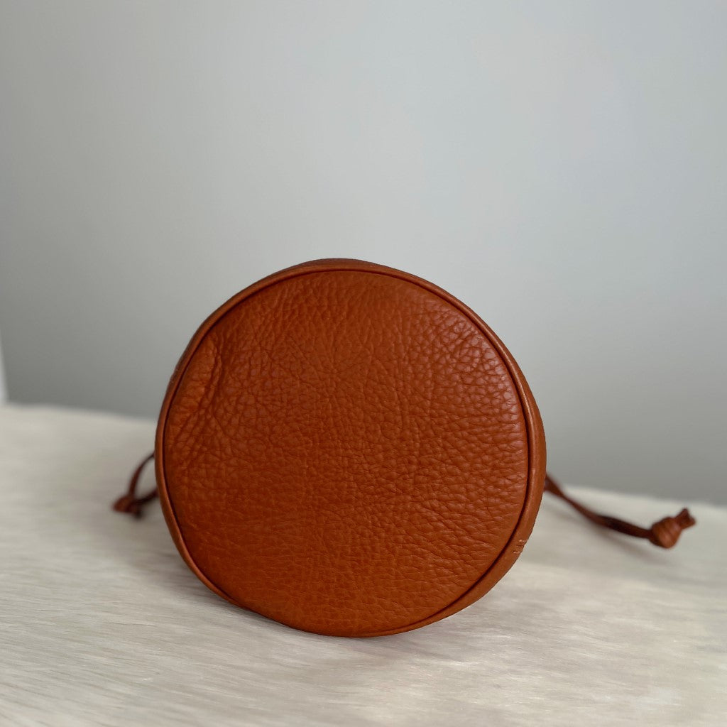 Coach Caramel Leather Drawstring Bucklet Shoulder Bag