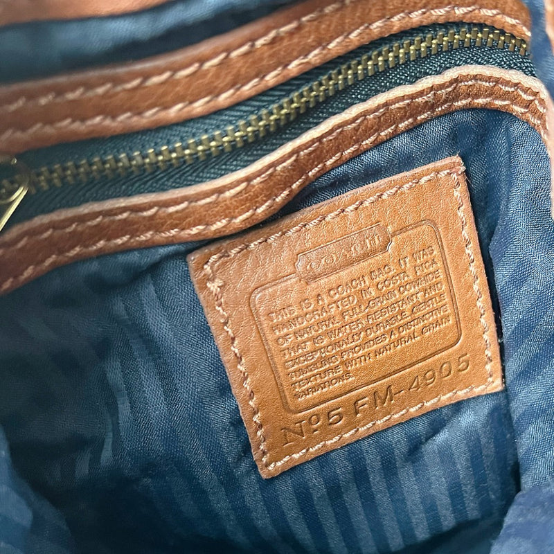 Coach Caramel Leather Drawstring Bucklet Shoulder Bag