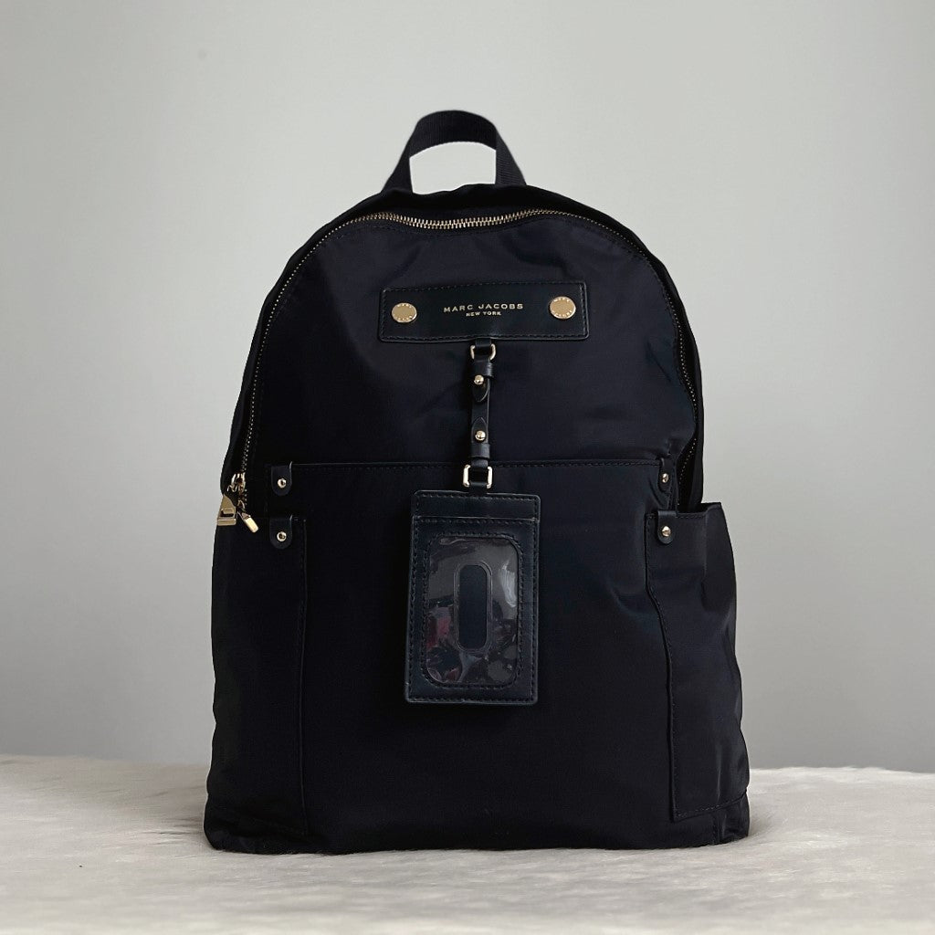 Marc Jacobs Black Nylon Front Detail Backpack Excellent