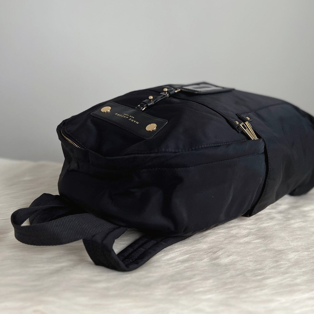 Marc Jacobs Black Nylon Front Detail Backpack Excellent