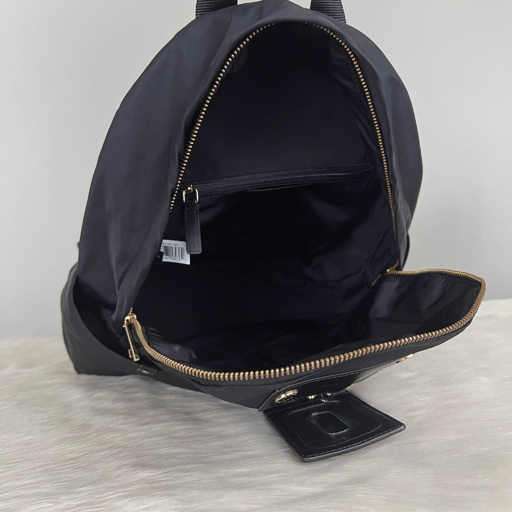 Marc Jacobs Black Nylon Front Detail Backpack Excellent