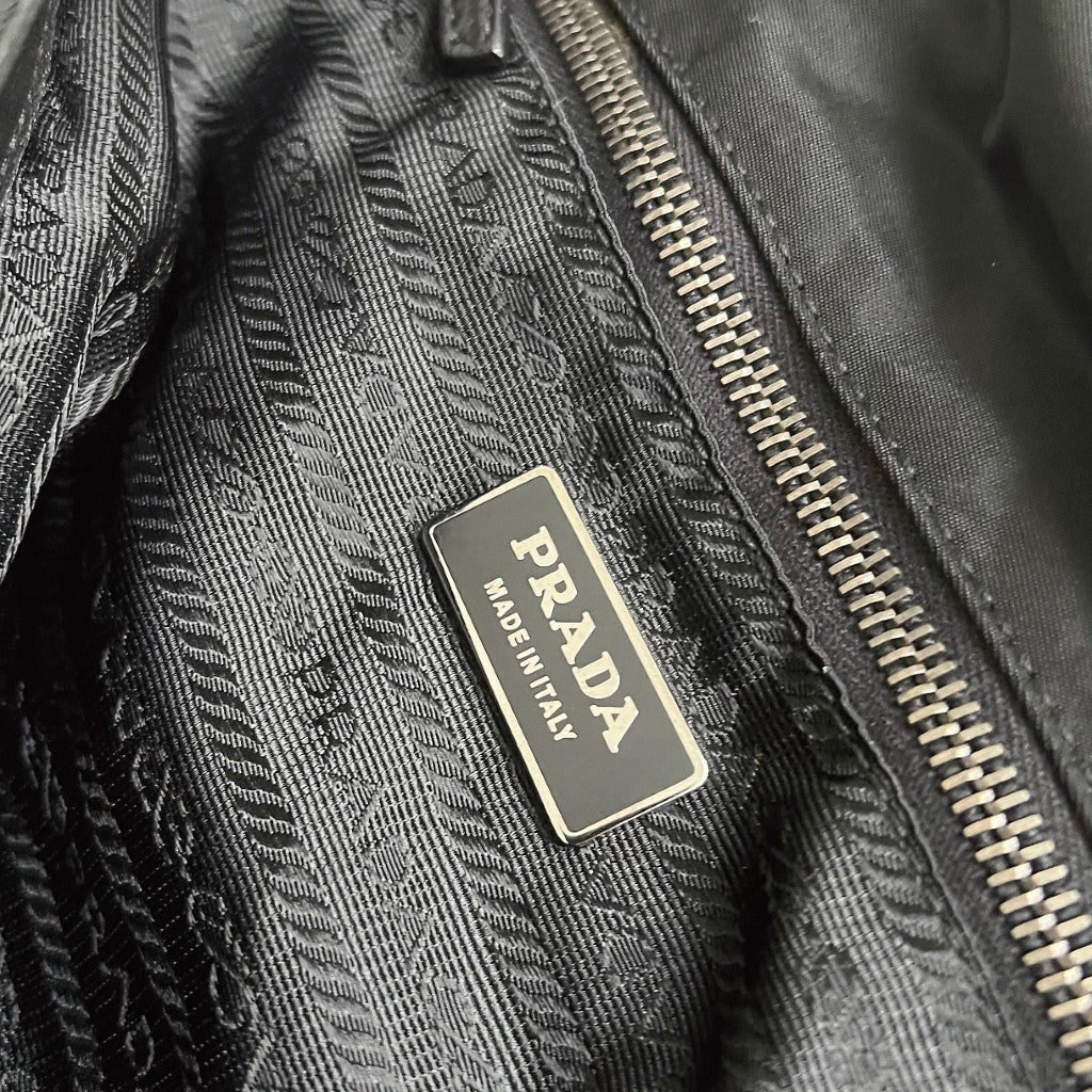 Prada Black Patchwork Messenger Unsex Crossbody Shoulder Bag