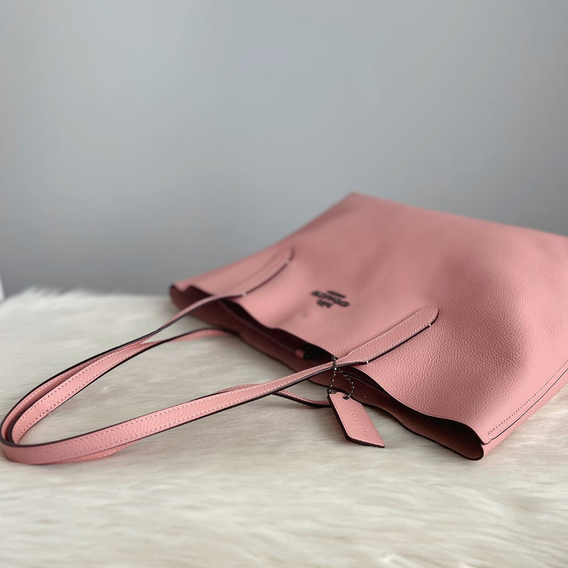 Coach Pink Leather Large Shopper Shoulder Bag Excellent