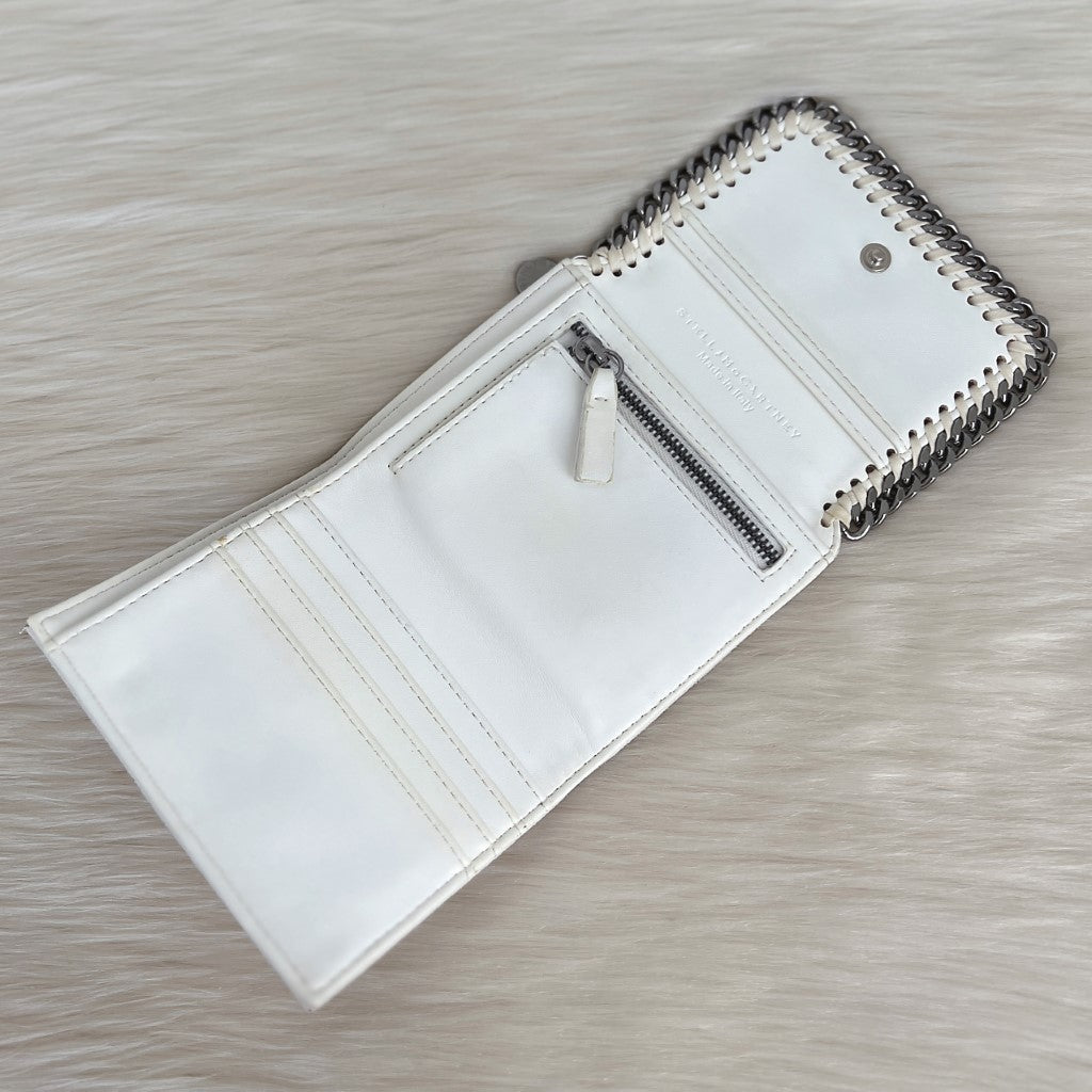 Stella Mccartney White Signature Falabella Tri-Fold Wallet