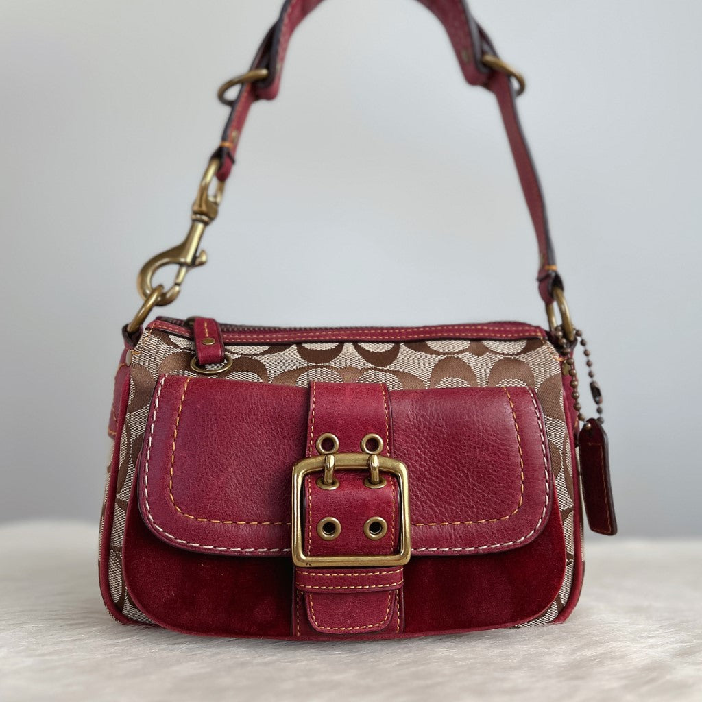 Coach Patchwork Monogram Front Pocket Shoulder Bag