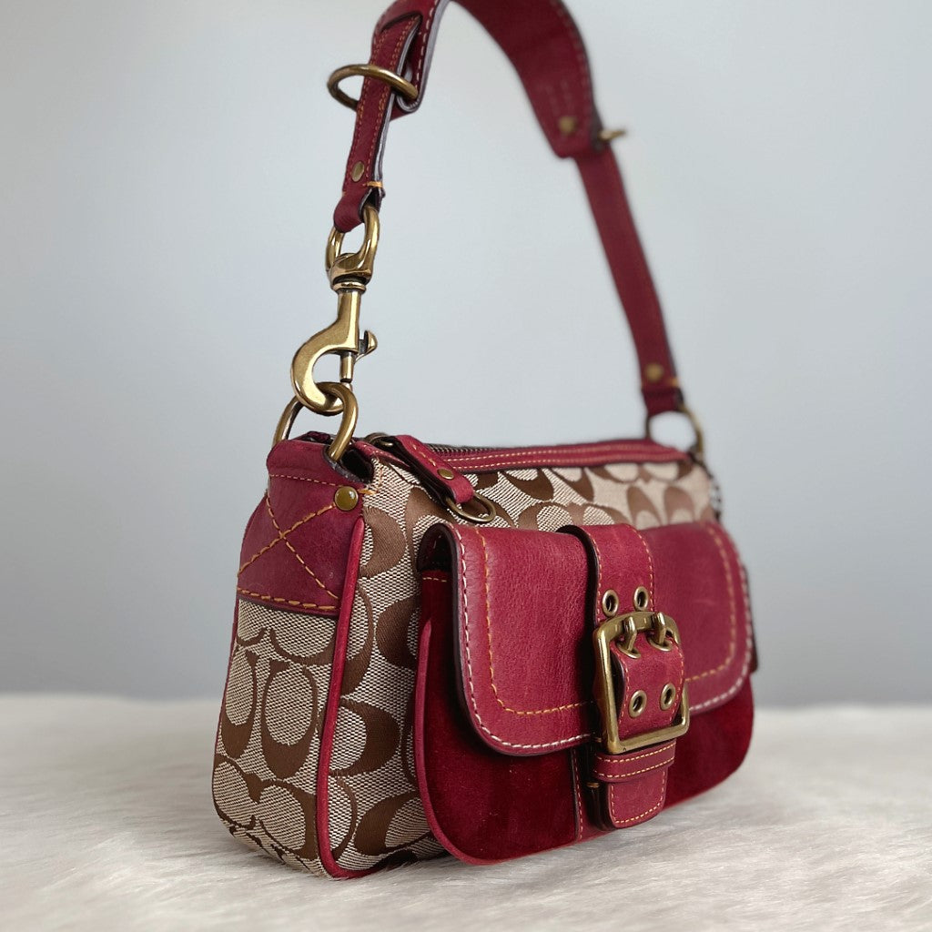 Coach Patchwork Monogram Front Pocket Shoulder Bag