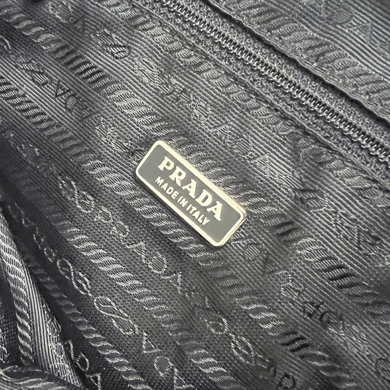 Prada Black Leather Drawstring Tote Bag