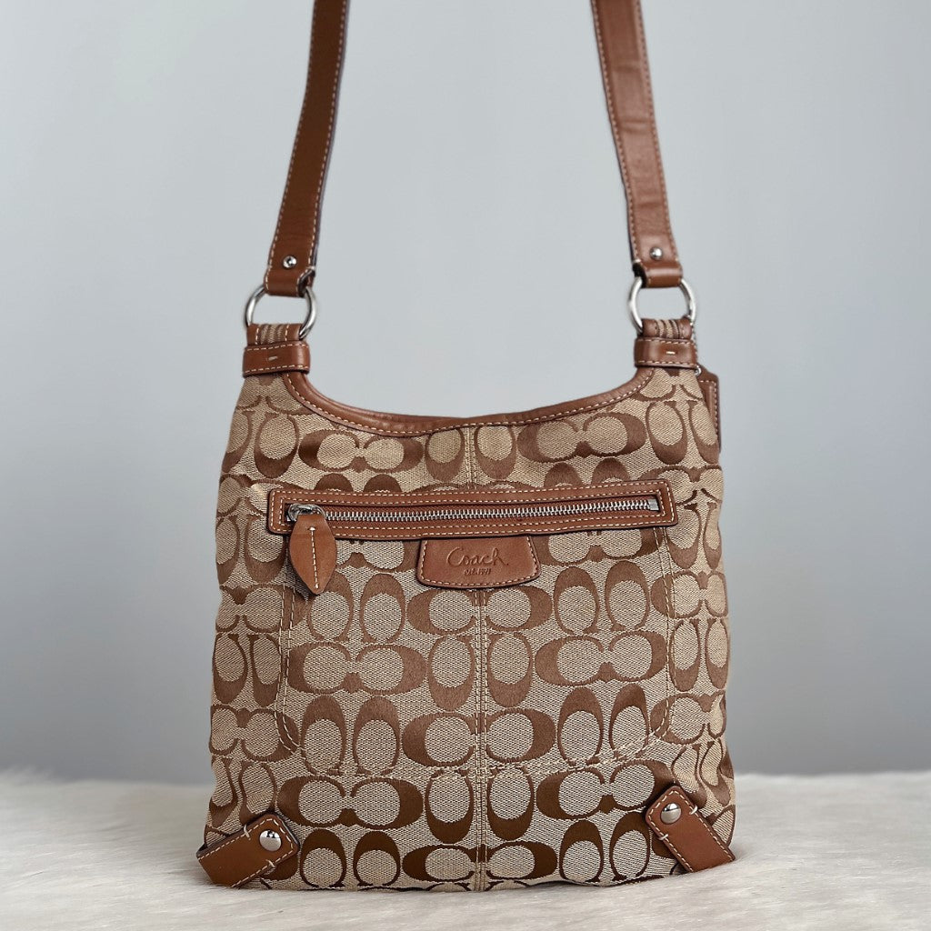 Coach Monogram Front Pocket Crossbody Shoulder Bag