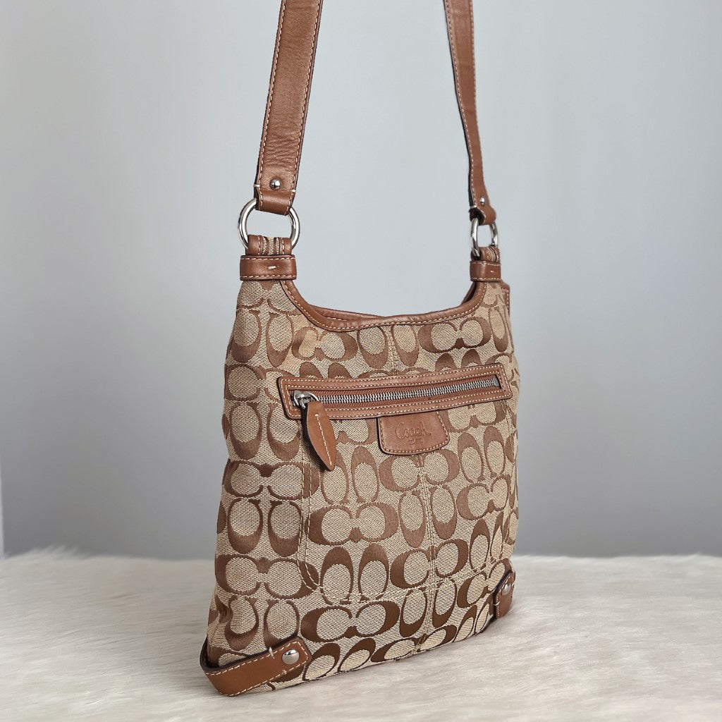 Coach Monogram Front Pocket Crossbody Shoulder Bag