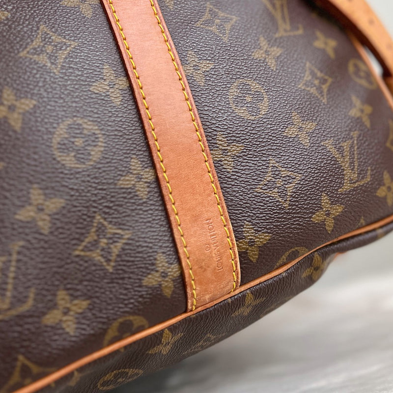 Louis Vuitton Signature Monogram Bandouliere Keepall 60 Travel Bag Full Set