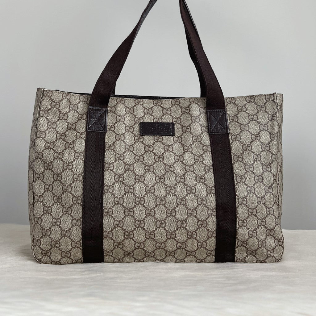 Gucci Double G Monogram Book Tote Shoulder Bag