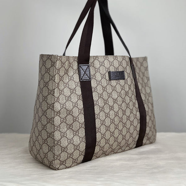 Gucci Double G Monogram Book Tote Shoulder Bag