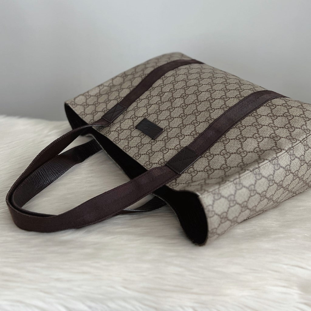 Gucci Double G Monogram Book Tote Shoulder Bag