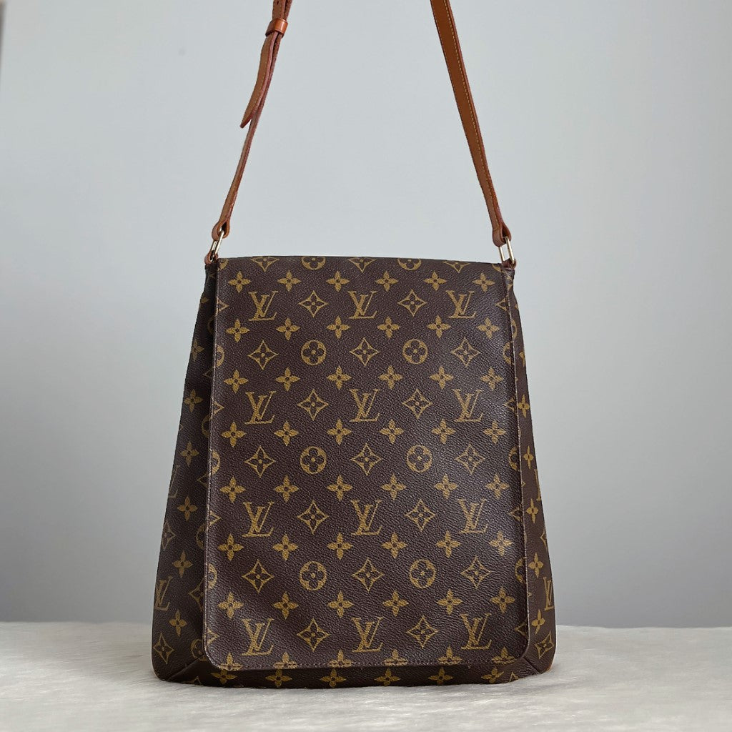 Louis Vuitton Signature Monogram Musette GM Crossbody Shoulder Bag