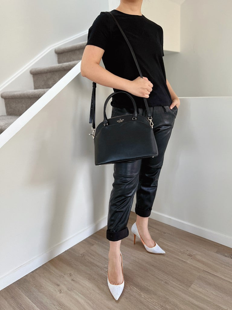 Kate Spade Black Leather Career 2 Way Shoulder Bag Excellent