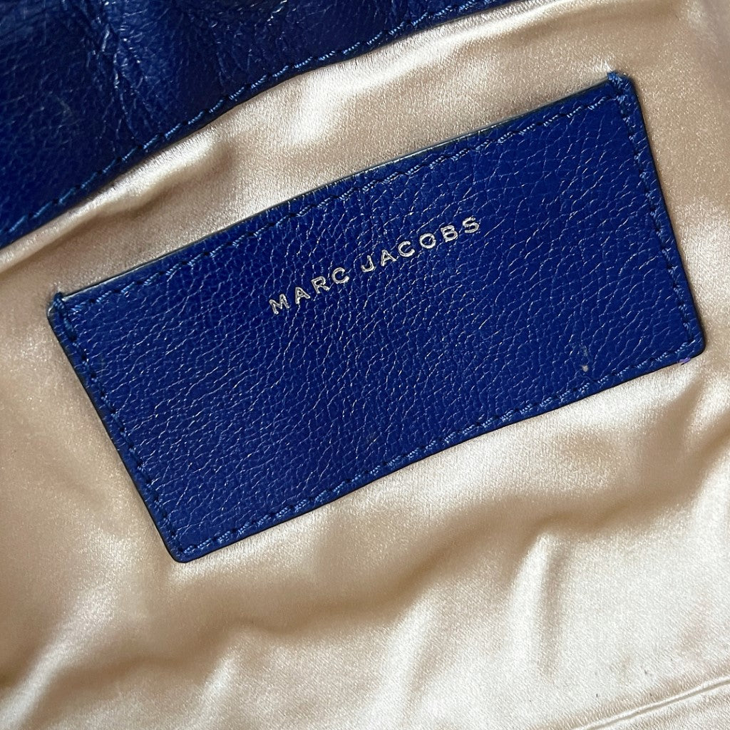 Marc Jacobs Navy Leather Buckle Detail Shoulder Bag Excellent