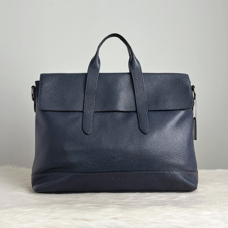 Coach Navy Leather Business Tote Bag