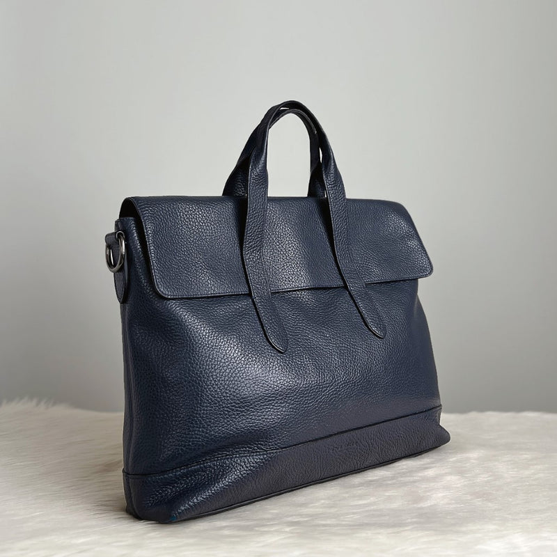 Coach Navy Leather Business Tote Bag