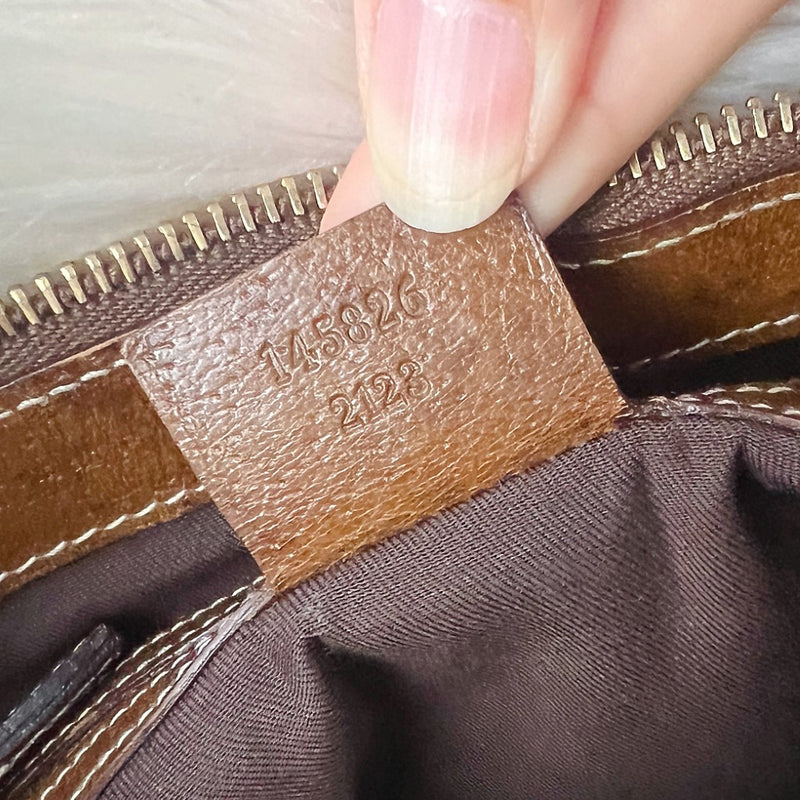 Gucci Signature Double G Monogram Horsebit Ring Shoulder Bag