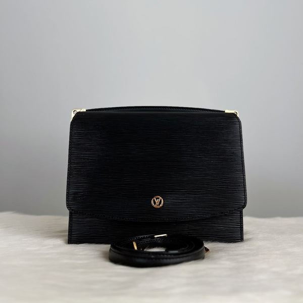 Louis Vuitton Black Epi Leather Grenelle Flap Shoulder Bag Louis Vuitton