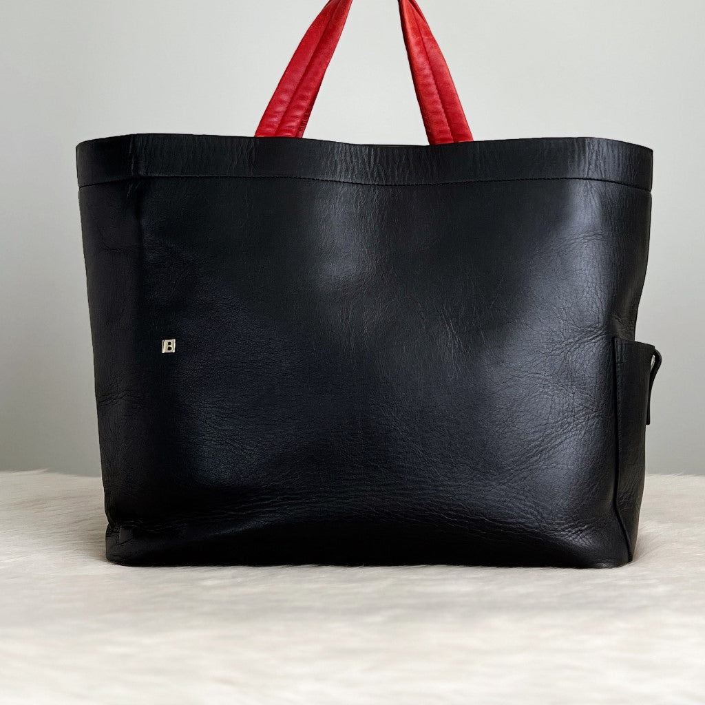 Bally Two Tone Leather Triple Compartment Large Tote Bag