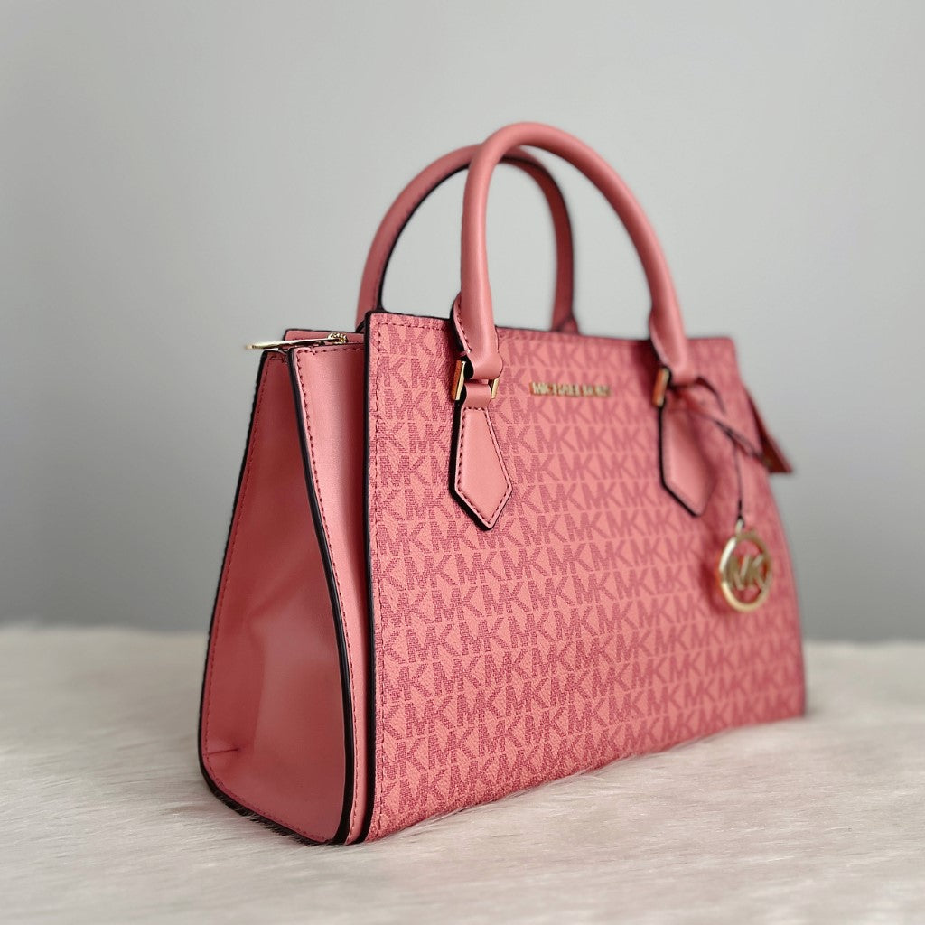 Michael Kors Pink MK Monogram 2 Way Shoulder Bag Like New