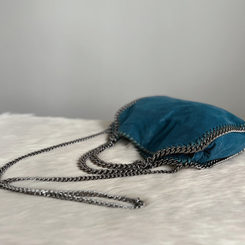 Stella Mccartney Blue Signature Mini Falabella Shoulder Bag Excellent