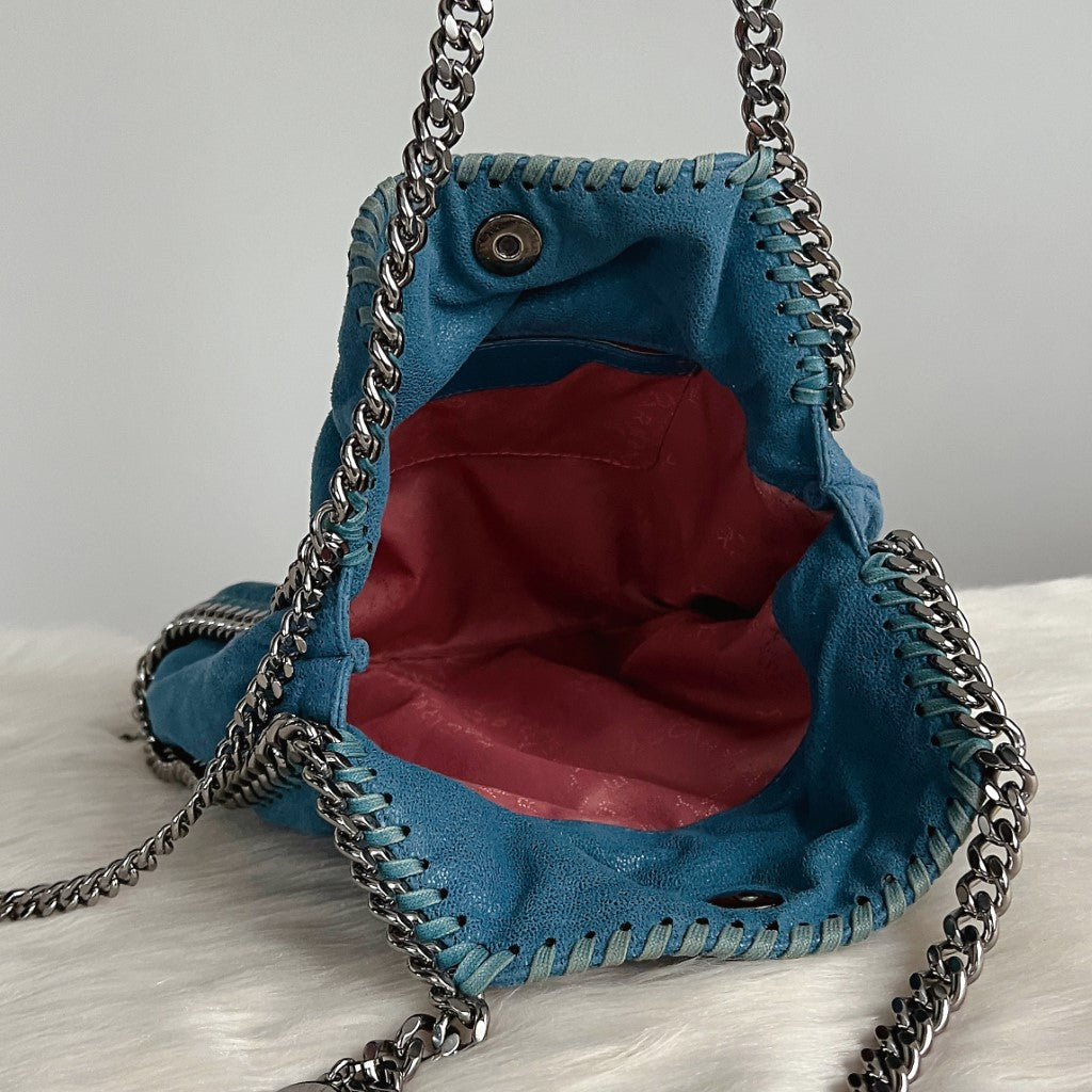 Stella Mccartney Blue Signature Mini Falabella Shoulder Bag Excellent