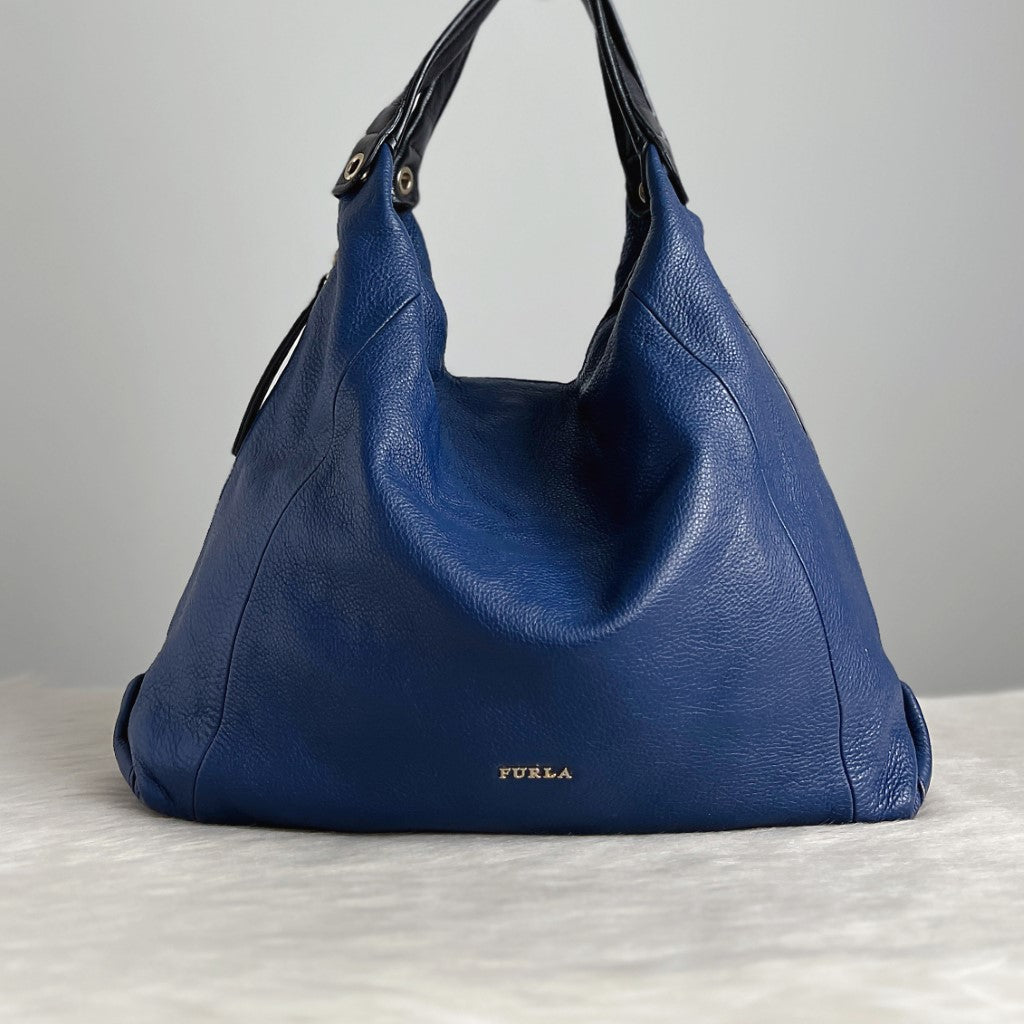 Furla Two Tone Leather Slouchy Shoulder Bag