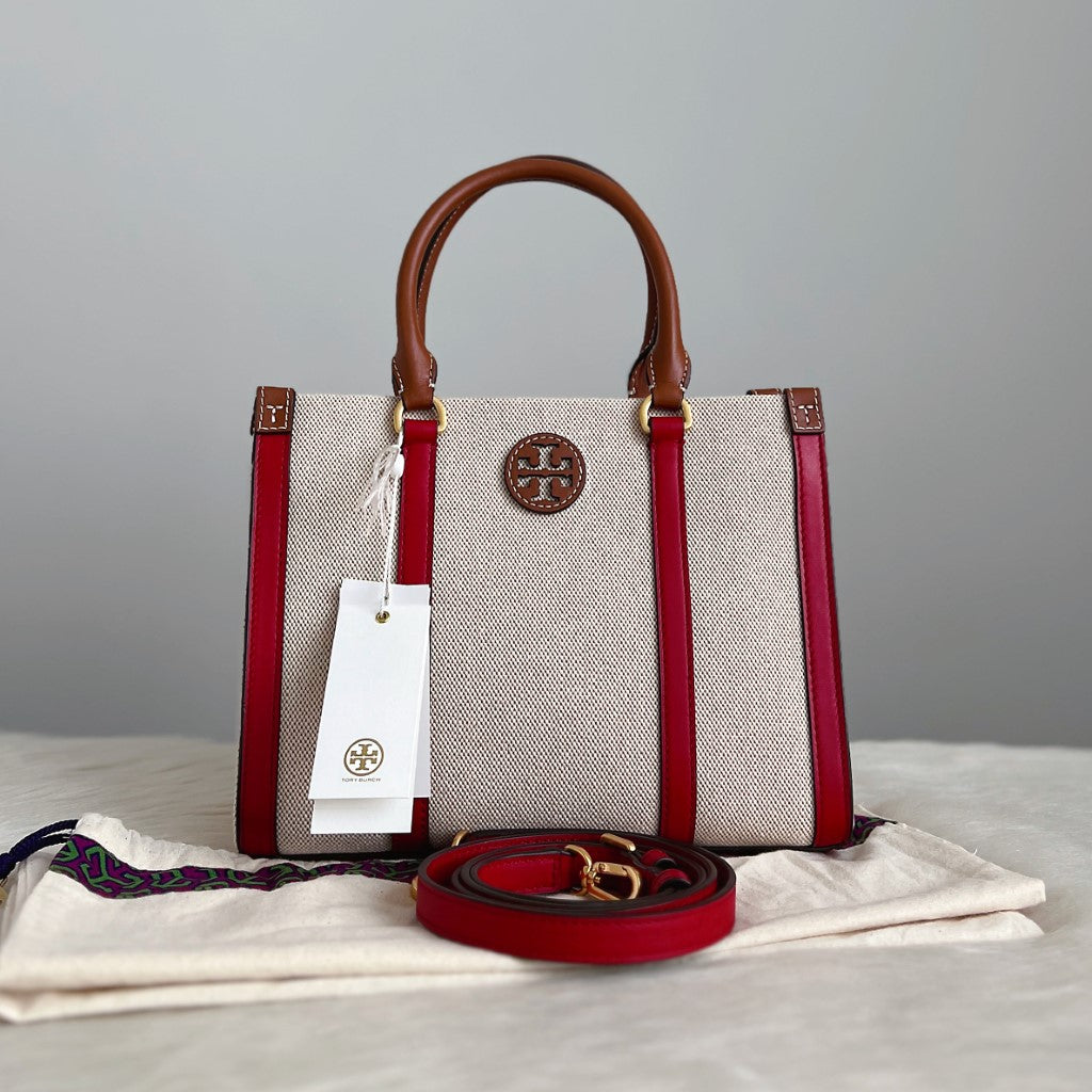 Tory Burch Two Tone Front Logo 2 Way Shoulder Bag New with Tags