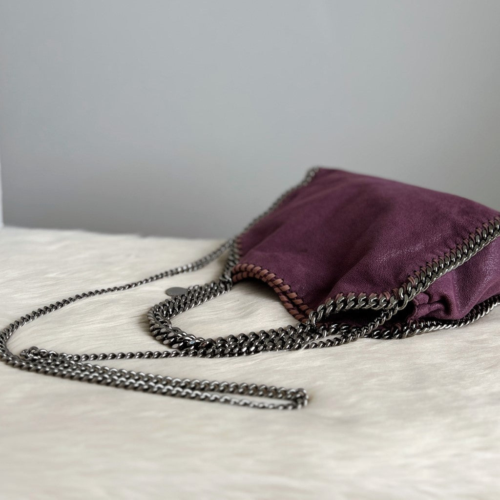 Stella Mccartney Purple Signature Mini Falabella Shoulder Bag Excellent