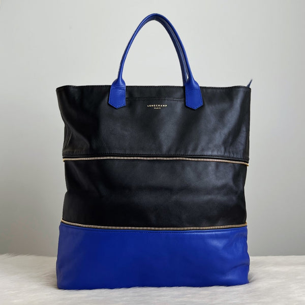 Longchamp Two Tone Leather Oversized Shoulder Bag Like New