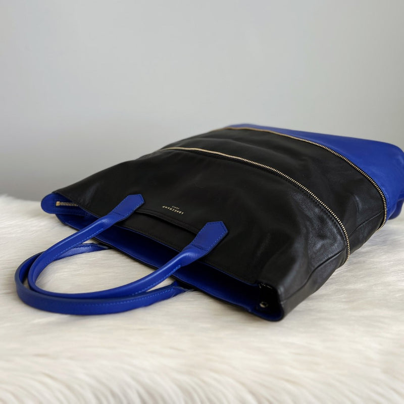 Longchamp Two Tone Leather Oversized Shoulder Bag Like New