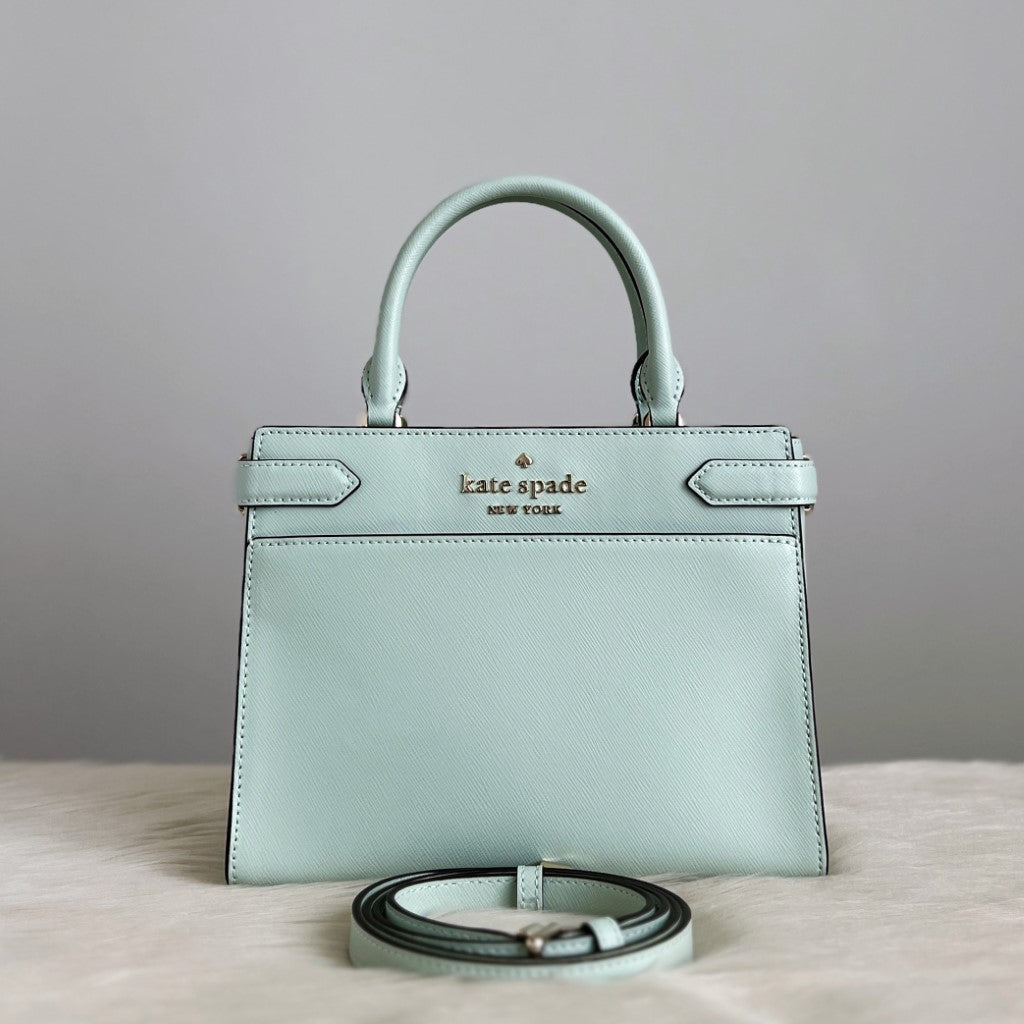 Kate Spade Mint Leather Front Logo 2 Way Shoulder Bag Like New