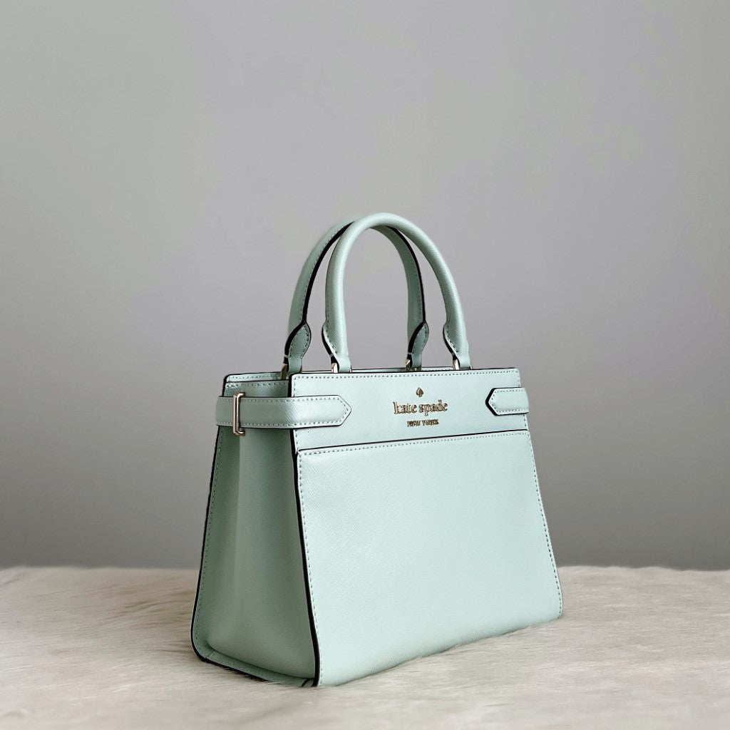 Kate Spade Mint Leather Front Logo 2 Way Shoulder Bag Like New