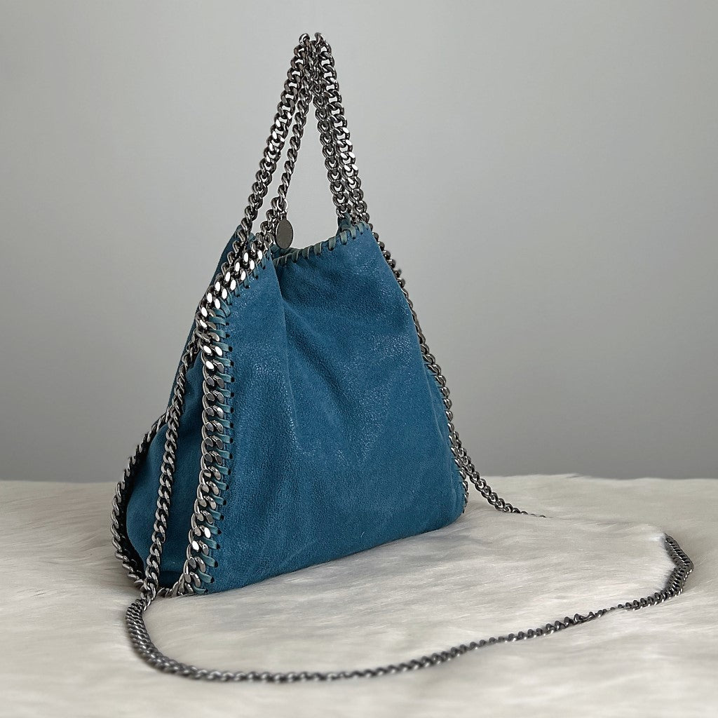 Stella Mccartney Blue Signature Mini Falabella Shoulder Bag Excellent