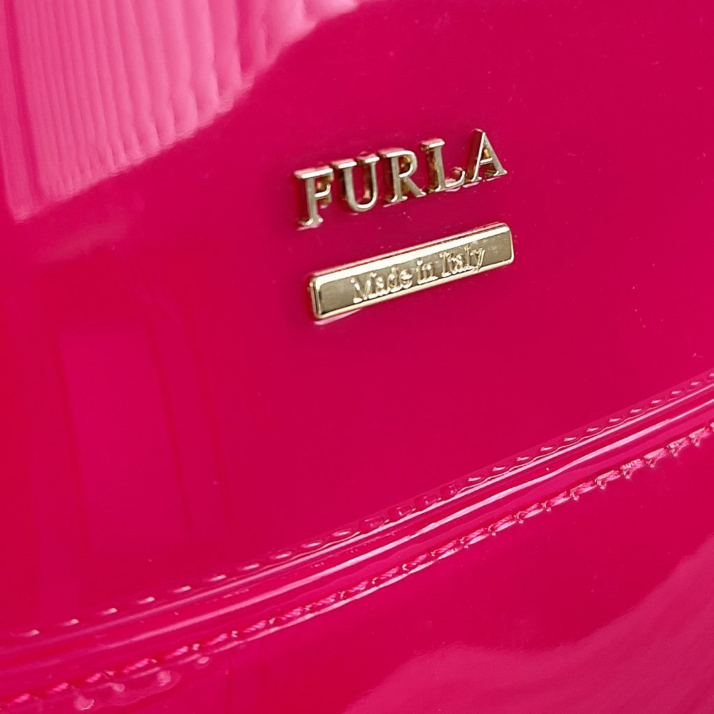 Furla Fuchsia Signature Jelley Front Logo Backpack Like New