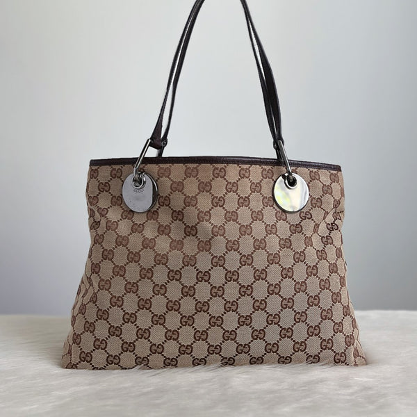 Gucci Double G Monogram Triple Compartment Shoulder Bag