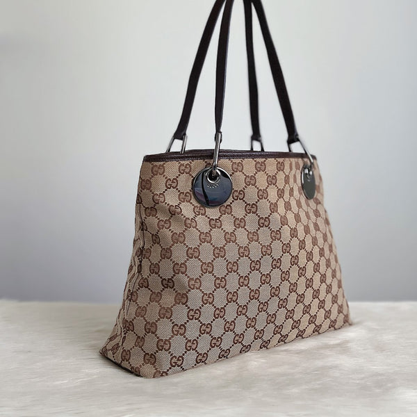 Gucci Double G Monogram Triple Compartment Shoulder Bag