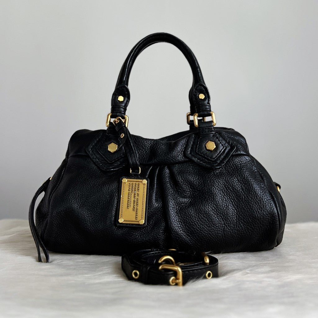 Marc Jacobs Black Leather Classic Q 2 Way Shoulder Bag