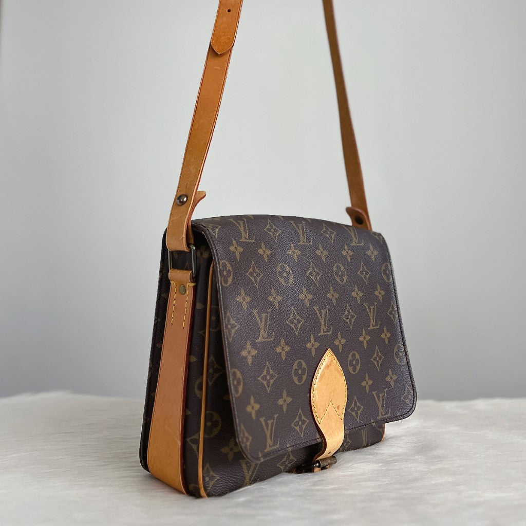 Louis Vuitton Signature Monogram Cartouchiere GM Crossbody Shoulder Bag